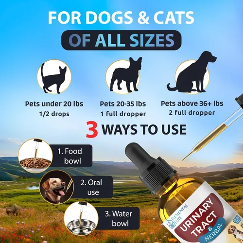 Miniatura 5 de EDUZEBRA Tratamiento para la salud del tracto urinario para perros y gatos – Gotas naturales de apoyo a las infecciones urinarias con extracto