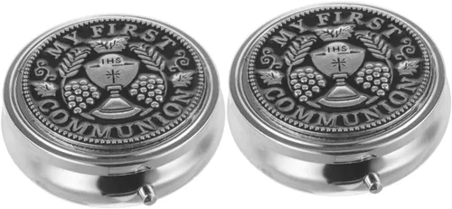 BESPORTBLE Caja de recuerdo católico, caja de regalo de rosario, caja de metal, rosario sagrado rosario, collar de aleación de zinc, caja de