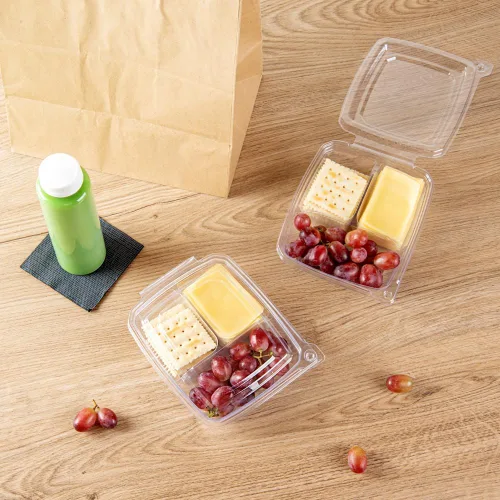 Miniatura 3 de Restaurantware Tamper Tek - Recipientes rectangulares para llevar de 11 onzas, 100 recipientes duraderos de plástico transparente congelable a