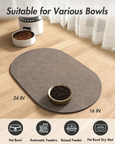 Miniatura 7 de Tapete absorbente de agua para perros para comida y tazón, tapete de alimentación de mascotas de secado rápido, sin manchas, accesorios