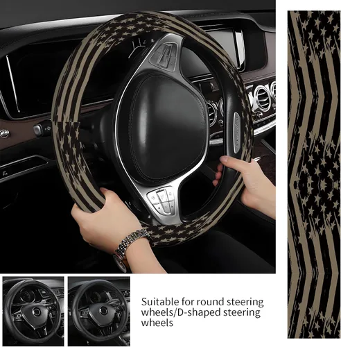 Miniatura 2 de Fundas para volante de automóvil, camión y SUV, volante lindo antideslizante transpirable elástico, accesorios de automóvil, funda de cuero