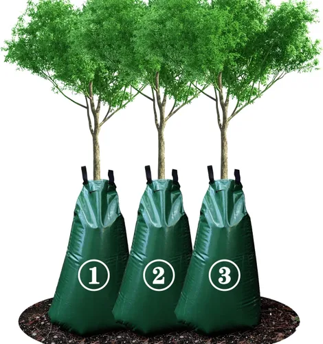 Miniatura 8 de Bolsas de riego de árboles de 20 galones, reutilizables, resistentes, bolsas de agua de liberación lenta para árboles, bolsas de riego por goteo