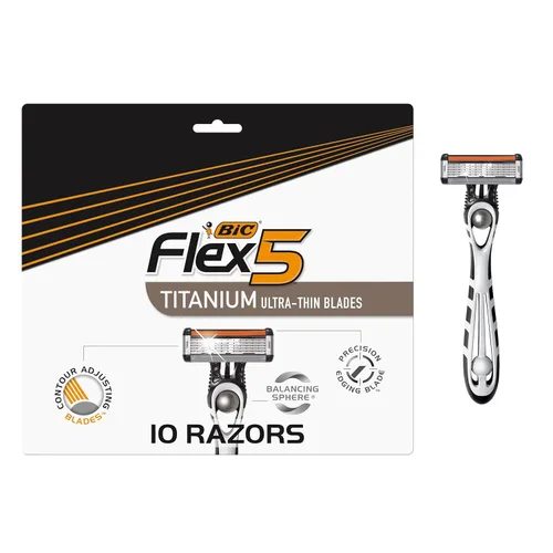 Miniatura 10 de BIC Flex 5 Sensitive - Maquinillas de afeitar desechables de 5 cuchillas para hombre, afeitado cómodo, paquete de 2