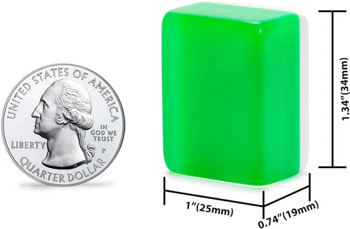 Miniatura 2 de Set de Juego Mahjong Clásico Chino de Yellow Mountain Imports, Esmeralda con 148 Azulejos Translúcidos Verdes Medianos y Estuche de Madera