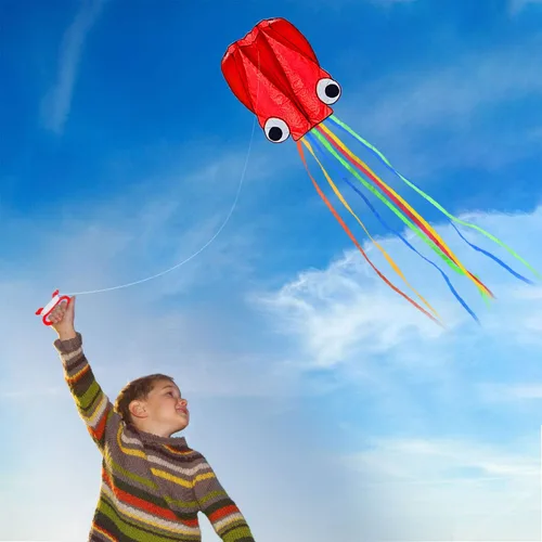 Miniatura 3 de Cometa de pulpo grande, cola larga, cometa que vuela fácilmente, cometas de playa, buenos juguetes para niños y adultos
