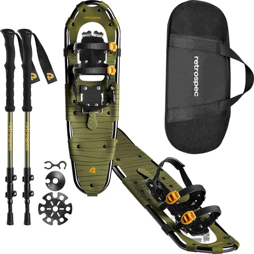 Miniatura 18 de Retrospec Drifter Snowshoes & Trekking Poles Bundle with Adjustable Bindings - Lightweight Aluminum Snow Shoes for Women & Men - All Terrain Hiking