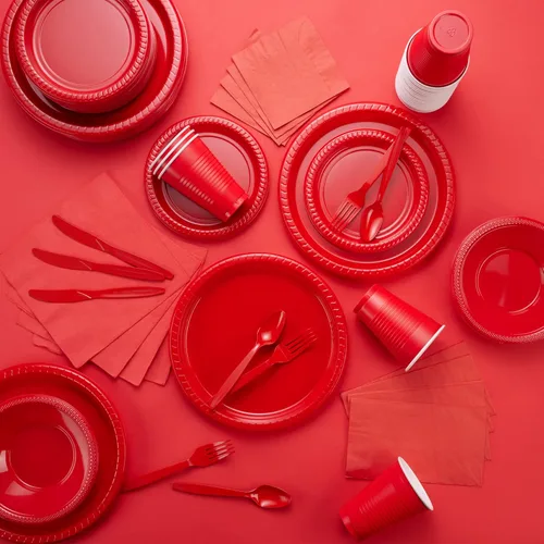Miniatura 7 de Paquete de 100 servilletas rojas para bebidas, paquete de fiesta grande, 2 capas, ideal para bodas, fiestas, cumpleaños, cenas, almuerzos, cócteles