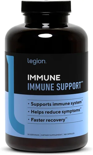 LEGION Refuerzo inmunológico para adultos, apoyo del sistema inmunitario natural con vitamina C (500 mg), suplemento de ginseng americano, guduchi y