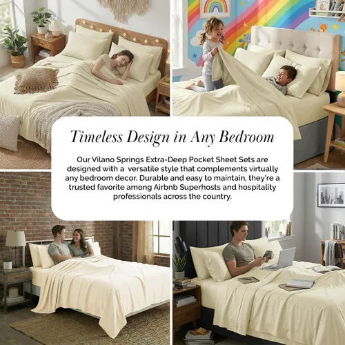 Miniatura 71 de Southshore Fine Living, Inc. Juego de 7 piezas de sábanas King divididas para cama ajustable, juego de sábanas King divididas con bolsillo de 21