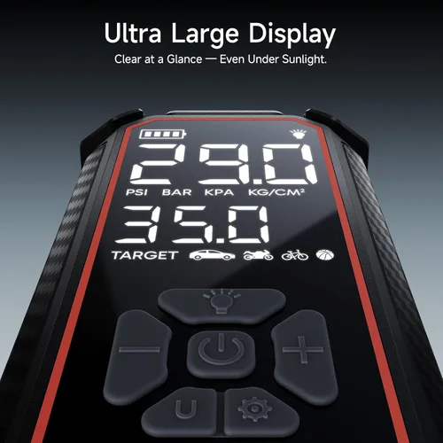 Miniatura 5 de OlarHike Inflador de neumáticos inalámbrico, compresor de aire portátil, inflado rápido 3X, batería de 12000 mAh, bomba de aire para neumáticos