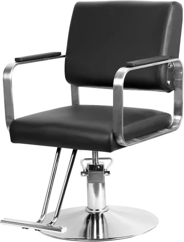 Silla de salón de mano para estilistas, silla de peluquería hidráulica de alta resistencia con altura ajustable, giro de 360° y respaldo ergonómico