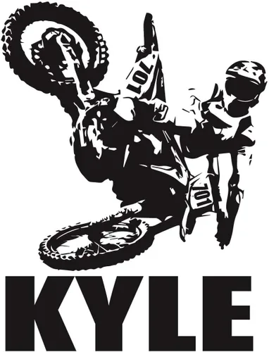 Calcomanía de pared personalizada de motocross Dirt Biker - Añade nombre y número, cola látigo de motocross, inspiración de bicicleta de cross,