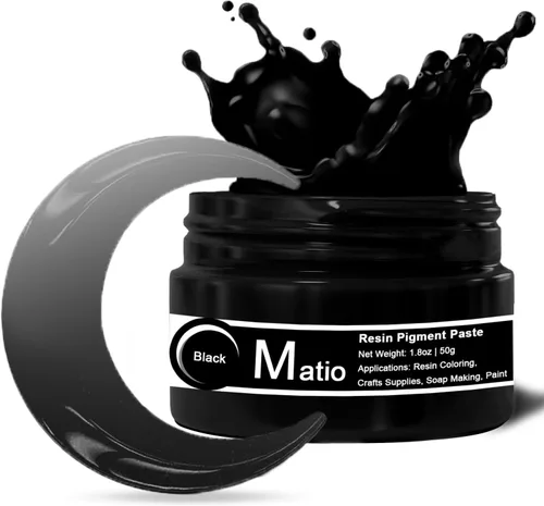 Matio Pasta de pigmento de resina negra, colorante de resina epoxi opaca, colorante de resina epoxi opaca, colorante más concentrado para Negro