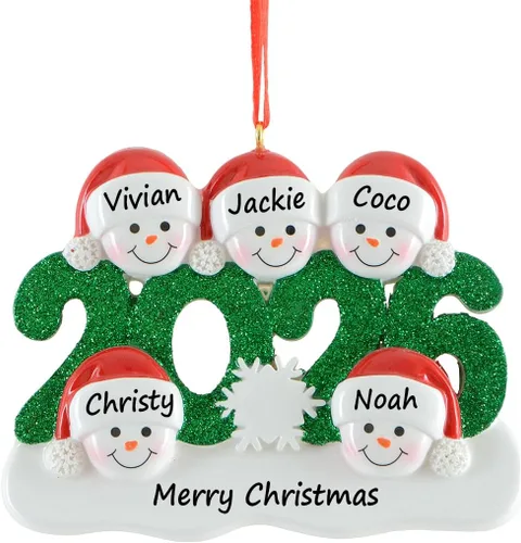Miniatura 10 de Adorno de Navidad familiar personalizado 2025 – Adorno de árbol de Navidad de pareja de muñeco de nieve – Adornos colgantes decorativos – Regalos