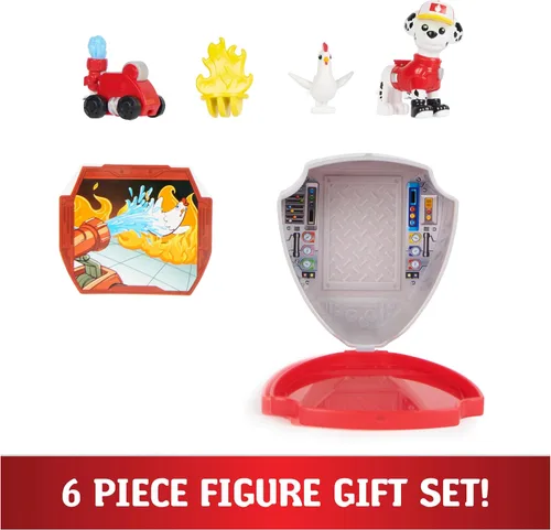 Miniatura 6 de Paw Patrol, Big Truck Pups Marshall Figura de Acción con Dron de Rescate con Clip, Vaina del Centro de Comando y Amigo Animal, Juguetes para Niños