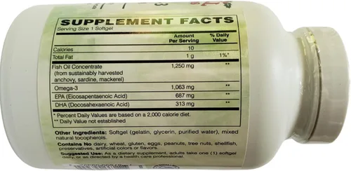 Miniatura 3 de Holly Hill Health Foods Aceite de pescado con triglicéridos ultra omega-3, 1000 mg de EPA + DHA, 120 cápsulas blandas