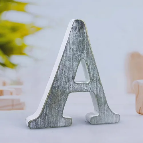 Miniatura 8 de Letras de madera rústica sin terminar de 6 pulgadas para decoración de pared, letras decorativas de pie en rodajas, decoración de tablero
