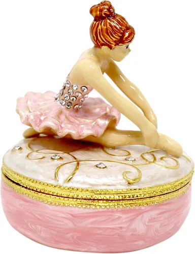 Miniatura 7 de Caja de joyería de bailarina rosa con texto en inglés "Bejeweled