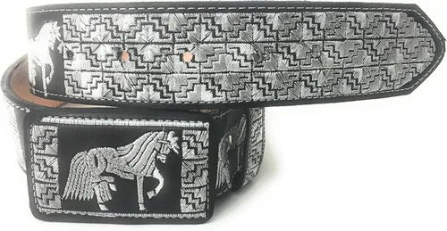 Miniatura 6 de CINTO CHARRO BORDADO. CINTO CHARRO BORDADO. CINTO VAQUERO PLATEADO