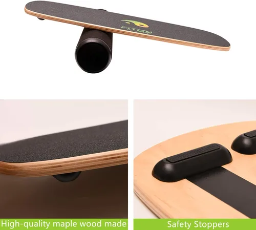 Miniatura 4 de Fitlaya Fitness Equipo de entrenamiento de madera para entrenamiento de fitness, hockey, patineta, surf y snowboard