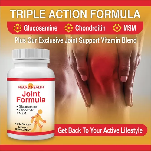 Miniatura 3 de Neuro Health Fórmula articular con glucosamina, condroitina y MSM, 60 cápsulas (1 botella) Cúrcuma/Suplemento de apoyo articular para huesos