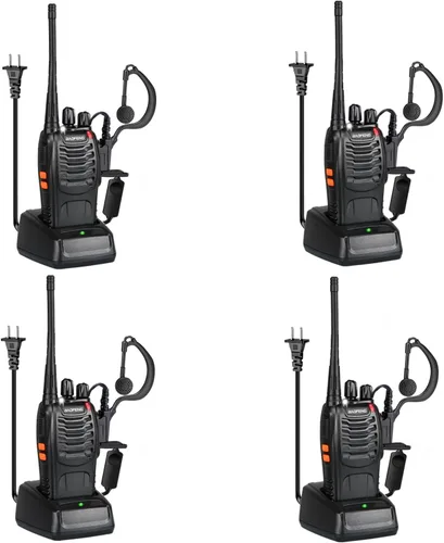 BAOFENG 888S walkie talkies para adultos, walkie talkies para adultos, radio profesional de 16 canales de mano (4 piezas) (morado oscuro)