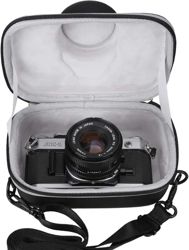 Aproca - Estuche compatible con cámara Canon AE-1 de 35 mm SLR, bolsa de almacenamiento portátil y dura para accesorios (solo estuche)