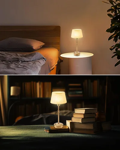 Miniatura 3 de UMEXUS Juego de 2 lámparas pequeñas inalámbricas recargables de mesa, luces regulables a pilas, luz de acento portátil para mesa auxiliar