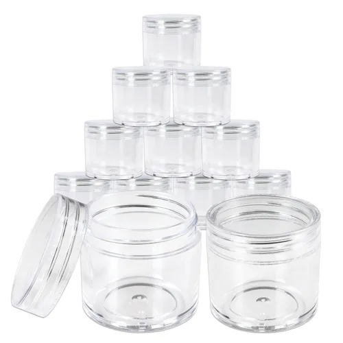 Miniatura 37 de Beauticom 1.06 oz/1.0 fl oz (1 fl. oz.) Tarros de plástico transparente de doble pared a prueba de fugas con tapas superiores planas para cremas, Oro