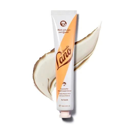 Crema de manos Lanolips - Loción de lanolina con aceite de coco, manteca de karité y vitamina E - Crema para cutículas y manos para manos secas