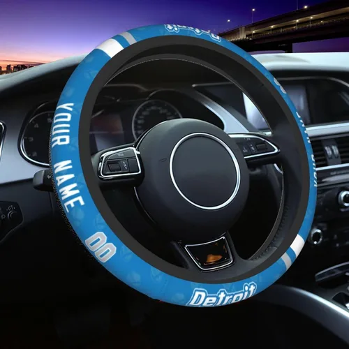 Miniatura 11 de Cleveland - Fundas personalizadas para volante de fútbol, con nombre y número, antideslizantes y absorbentes de sudor, accesorios para automóviles