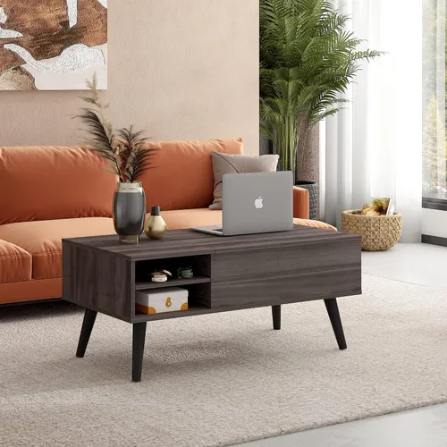 Miniatura 5 de WLIVE Mesa de centro con tapa elevable para sala de estar, mesa de centro pequeña con almacenamiento, estante ajustable y compartimento