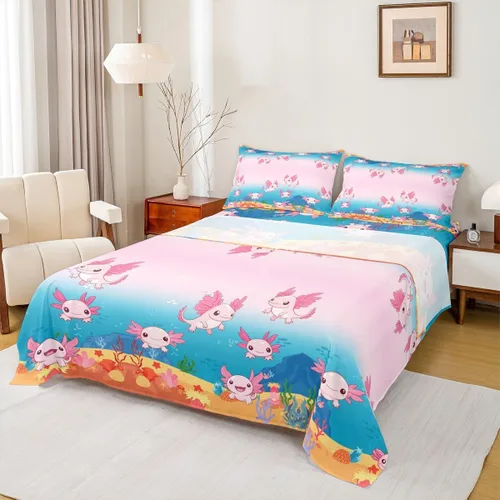 Miniatura 17 de Juego de sábanas de dibujos animados para niños, tamaño King, bonito juego de ropa de cama de esquí de animales árticos, decoración de habitación