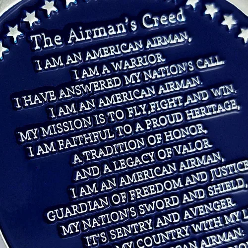 Miniatura 7 de Moneda de desafío militar de la Fuerza Aérea de los Estados Unidos Airman's Creed, regalo coleccionable para veteranos