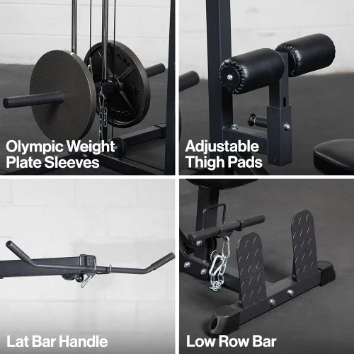 Miniatura 4 de Titan Fitness Torre LAT con Carga de Placas, Capacidad de 400 LB, Máquina Especializada para la Parte Superior del Cuerpo, Máquina de Cable