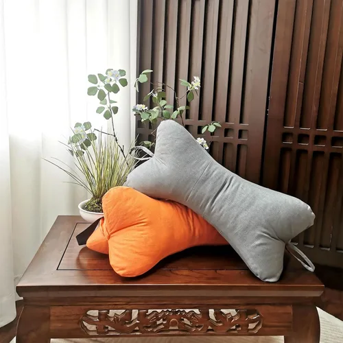 Miniatura 6 de Almohadas cervicales y cervicales con forma de hueso de perro con funda extraíble lavable con bucles en cualquier extremo para automóvil, autobús