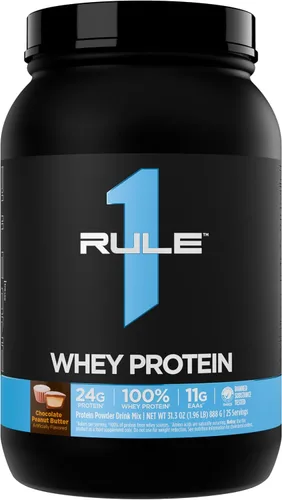 Miniatura 28 de Rule 1 Proteins Proteína de suero – 0.85 oz de proteína de acción rápida de fuentes de suero de leche con EAA y BCAA naturales para la recuperación