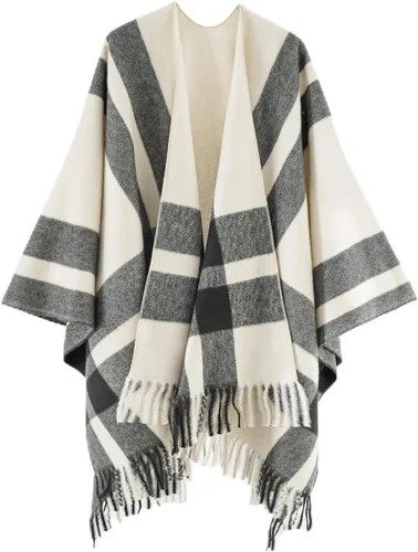 Miniatura 143 de Poncho chal para mujer, suéteres suaves y cálidos para mujer, parte delantera abierta, poncho de viaje para otoño, invierno y primavera