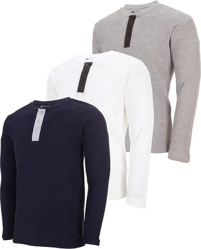 Miniatura 9 de DARESAY Paquete de 3: camiseta térmica de manga larga para hombre, camisetas de manga larga Henley & Crew para hombre, camisetas de manga larga