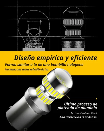 Miniatura 2 de AUXITO 1156 Foco LED blanco 400% súper brillante 7506 BA15S P21W, foco de repuesto con proyector para luz de reversa, luz trasera, luz de freno