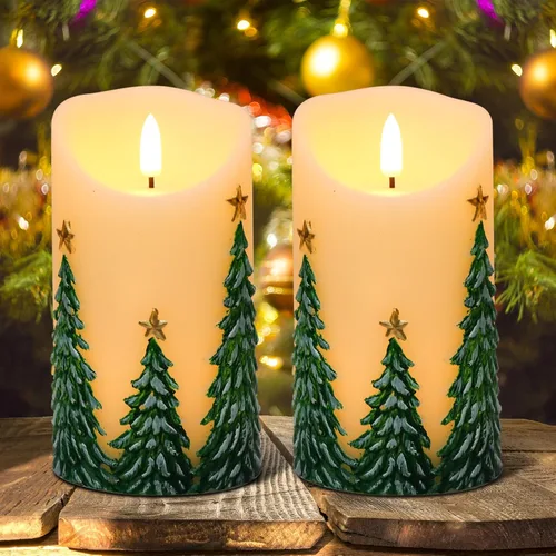 Miniatura 16 de Wondise - Velas sin llama con temporizador, con mecha parpadeante a batería, de cera real, en forma de piña, para decoración interior de vacaciones