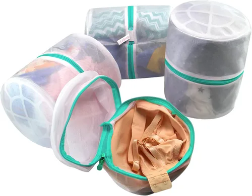 Miniatura 14 de 5 bolsas de malla para ropa delicada con cremallera, bolsas de lencería para lavandería, bolsa organizadora de almacenamiento de viaje, bolsas