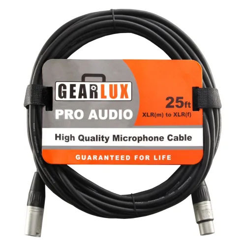Miniatura 18 de Gearlux – Cable de micrófono XLR, completamente balanceado, macho a hembra, 25 pies - Paquete de 3