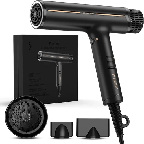Secador de pelo iónico con difusor, secado rápido, con pantalla LCD y tecnología de limpieza automática, 4 ajustes de calor y 3 velocidades, diseño