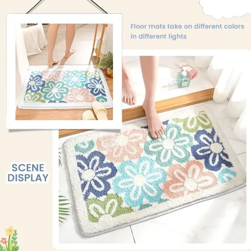 Miniatura 7 de Alfombra de baño extra absorbente, antideslizante, de felpa gruesa, lavable a máquina, para dormitorio, bañera y sala de estar
