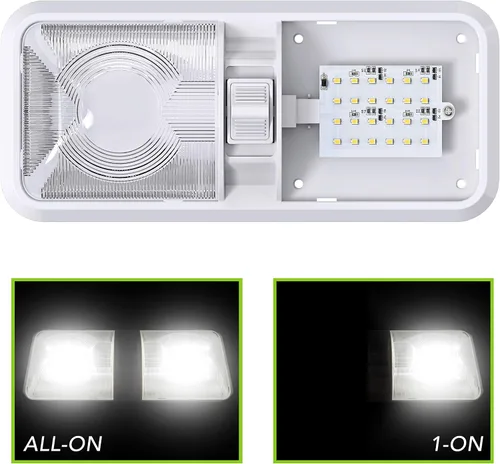 Miniatura 8 de Paquete de 2 luces LED para techo con doble cúpula para RV con interruptor de encendido/apagado para iluminación