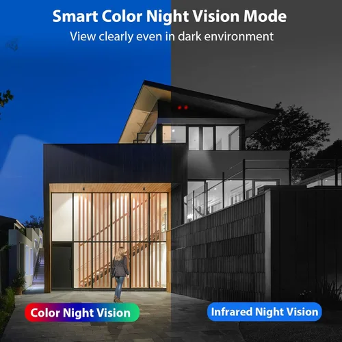Miniatura 7 de Hiseeu Cámara de seguridad con batería solar de 4MP inalámbrica de 2.5 K, audio de 2 vías recargable WiFi para exteriores, visión nocturna a