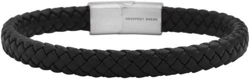 Miniatura 9 de Geoffrey Beene - Pulsera trenzada de cuero auténtico para hombre, con cierre de acero inoxidable