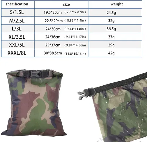 Miniatura 3 de Pimoys Paquete de 6 sacos secos impermeables, bolsas secas ligeras para exteriores, bolsas secas definitivas para kayak, rafting, campamento