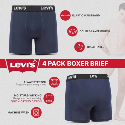 Miniatura 5 de Levi's Calzoncillos tipo bóxer de microfibra para hombre, ultra suaves, paquete de 4
